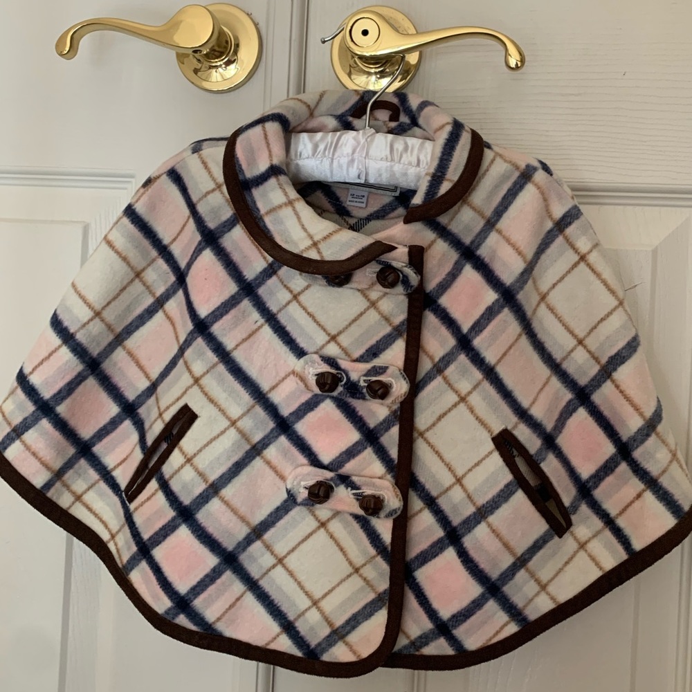 Janie and Jack Plaid Girls Poncho Cape 12 - 18 months
